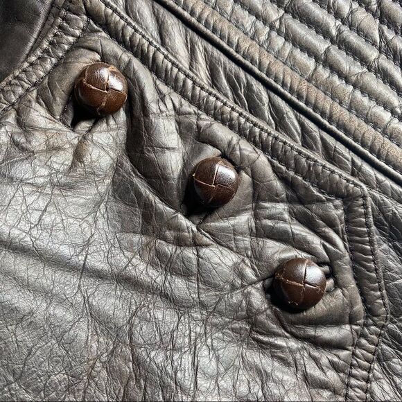 Ralph Lauren Collection Made in Italy Brown Distressed Calf Cavalry Moto Jacket - Picture 5 of 13